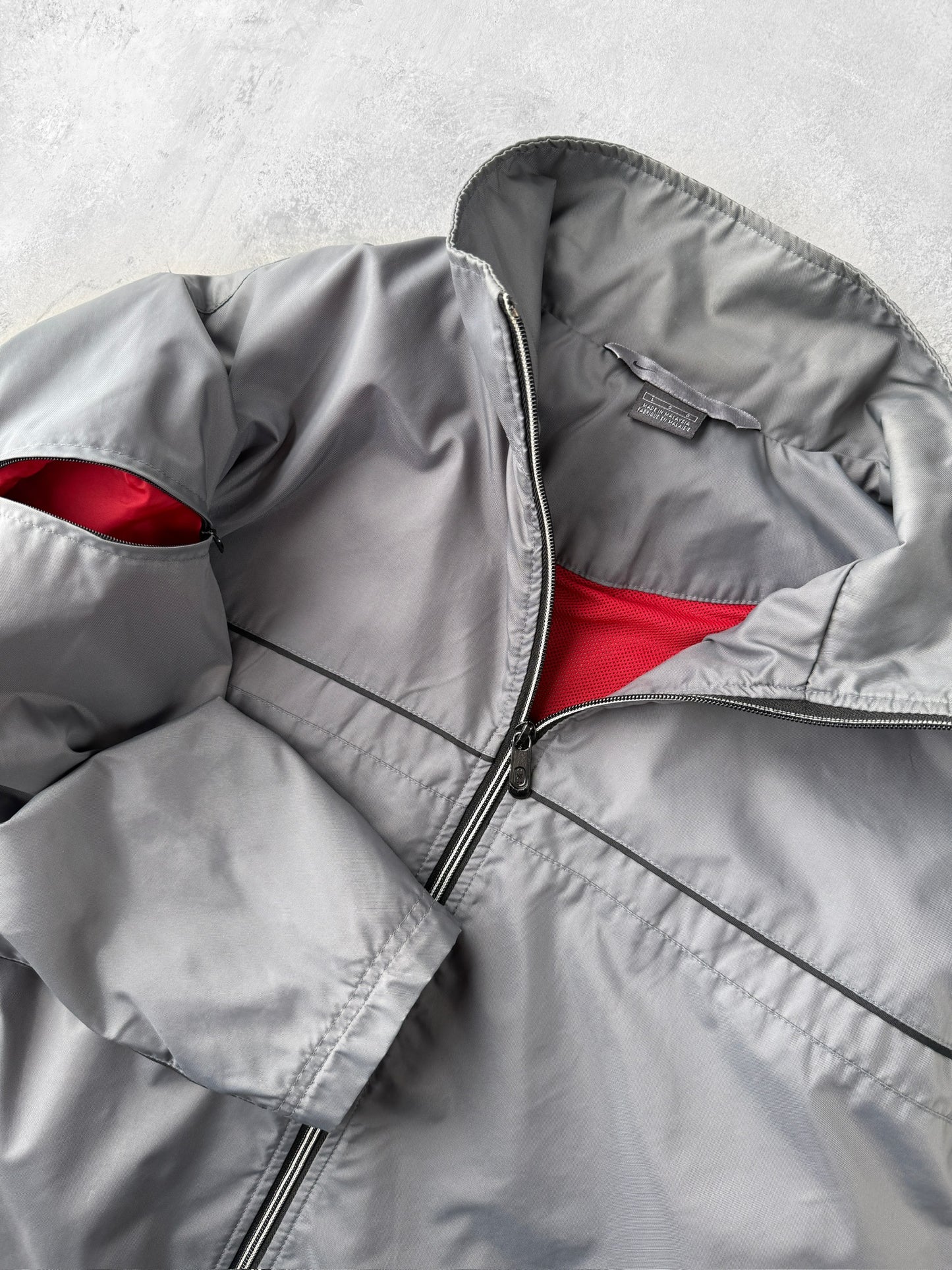 Gray Nike Full Zip Jacket Y2K - Large