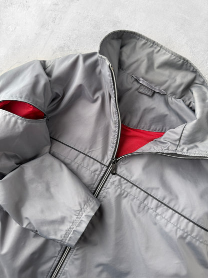 Gray Nike Full Zip Jacket Y2K - Large