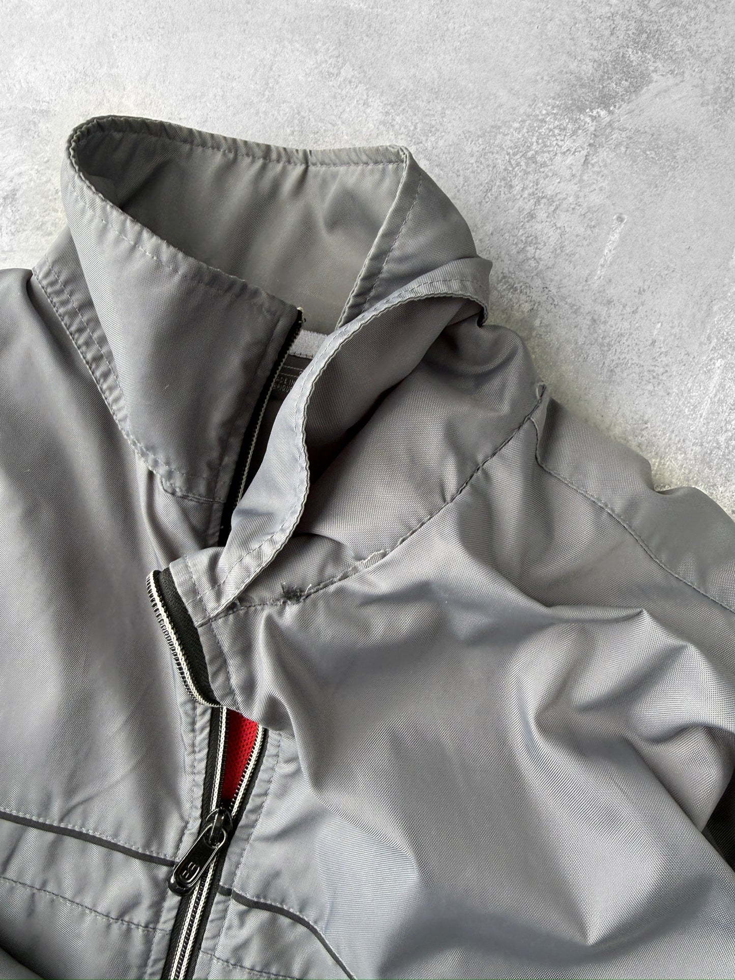 Gray Nike Full Zip Jacket Y2K - Large