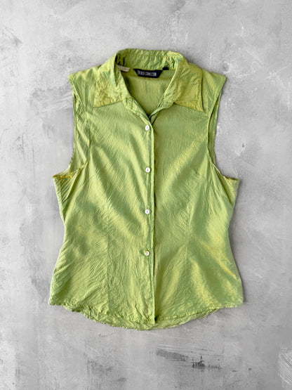 Shimmer Silk Sleeveless Top 90's - Small