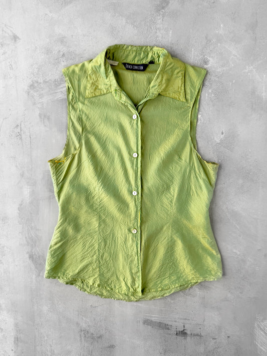 Shimmer Silk Sleeveless Top 90's - Small