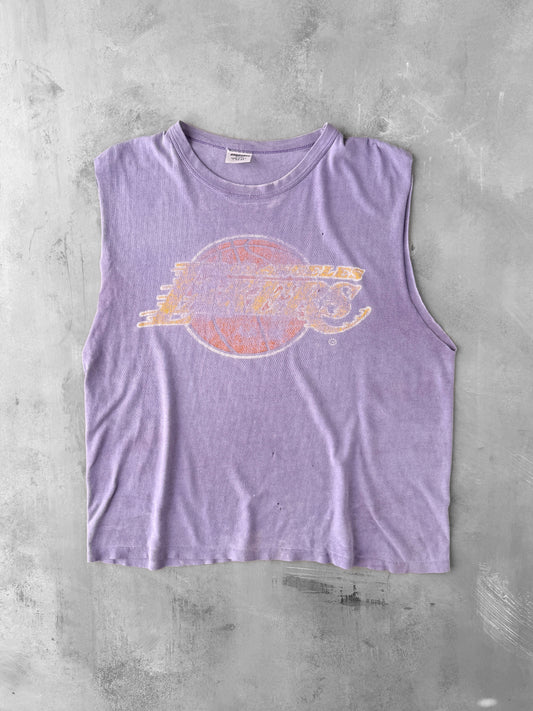 Los Angeles Lakers Cutoff Tank Top 90's - Large