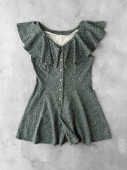 Ruffle Collar Romper 90's - Small / Medium