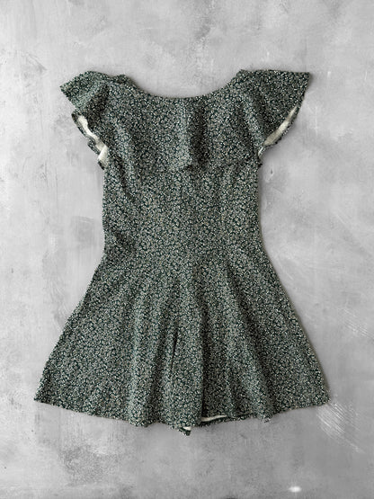 Ruffle Collar Romper 90's - Small / Medium