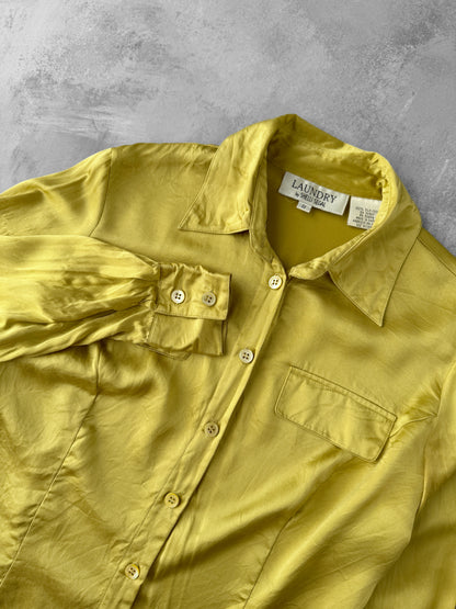 Silk Button Down Shirt 90's - Small