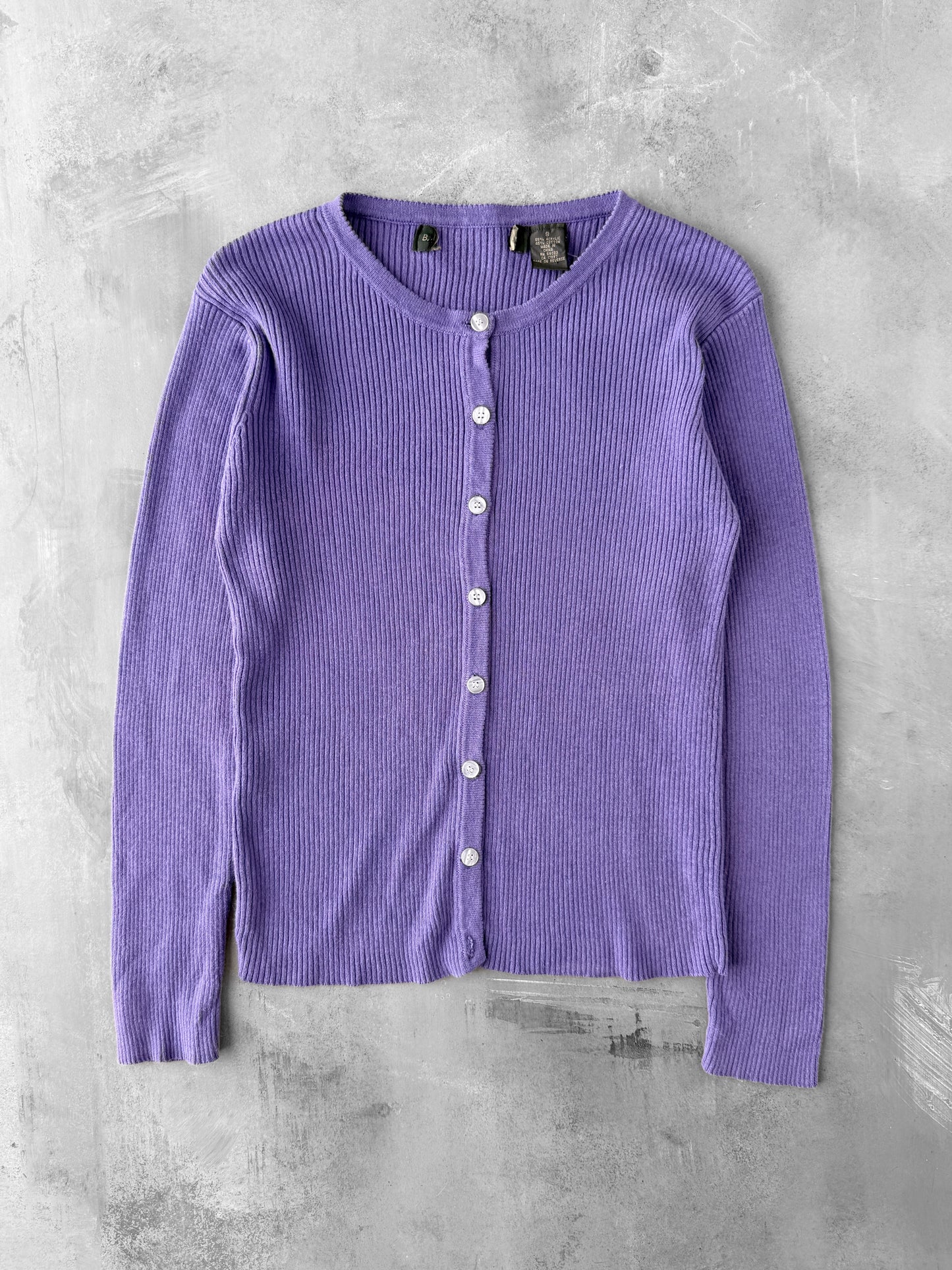 Ribbed Purple Cardigan Y2K - Small