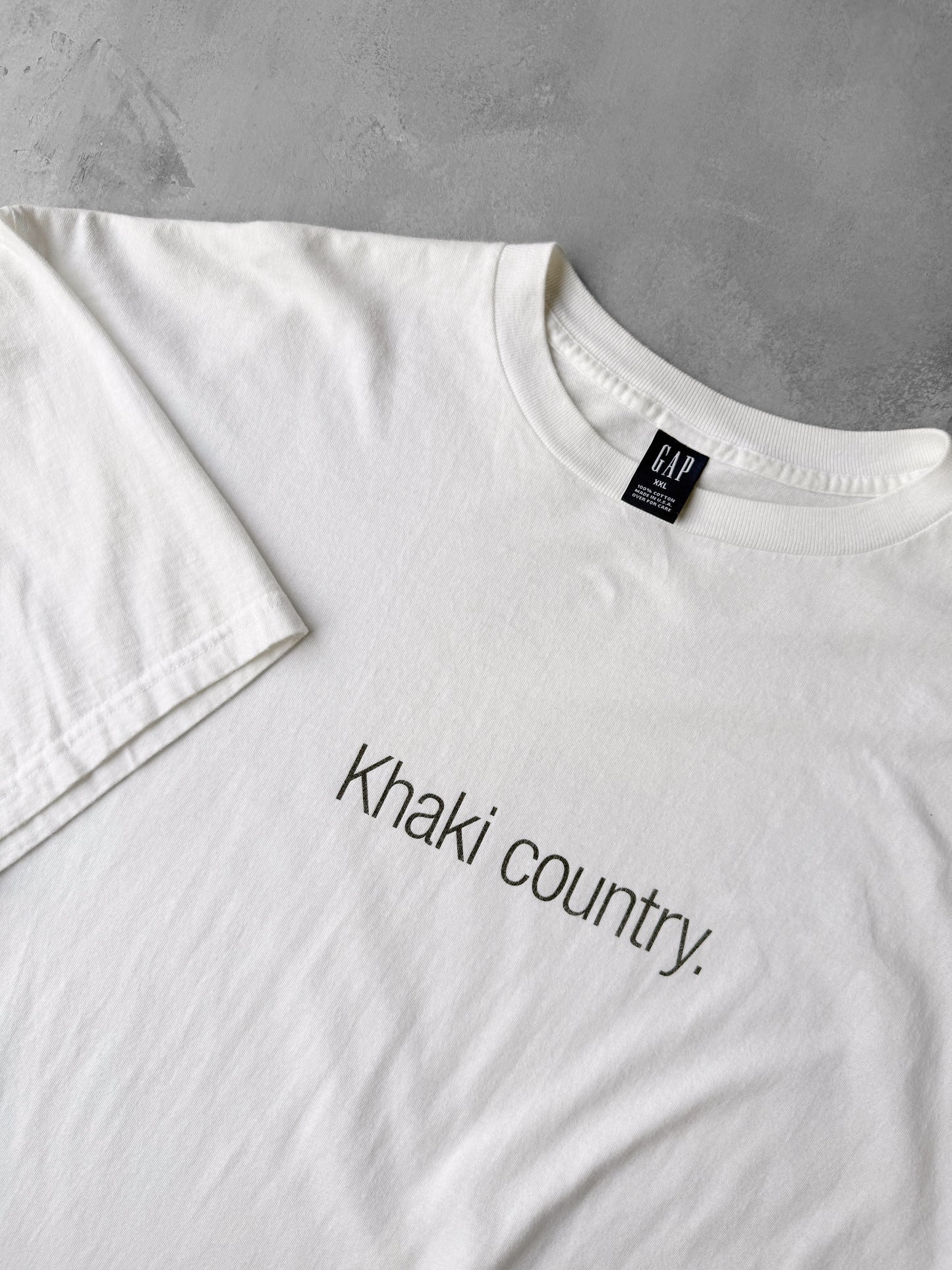 Gap Khaki Country T-Shirt Y2K - XXL