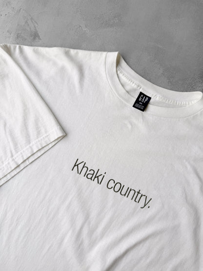 Gap Khaki Country T-Shirt Y2K - XXL