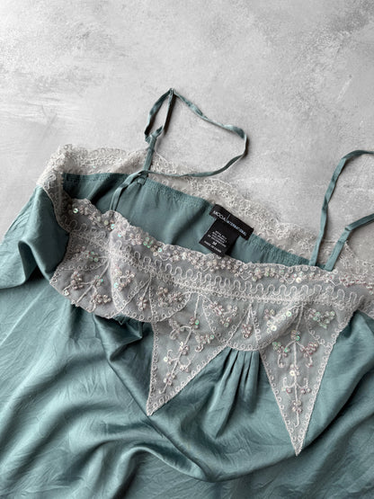 Embellished Silk Top Y2K - Medium