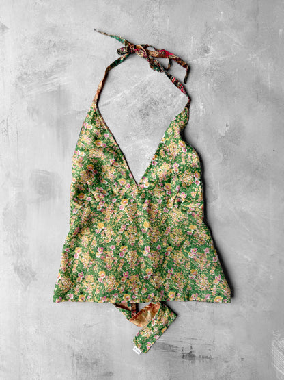 Reversible Silk Halter Top 90’s - Small