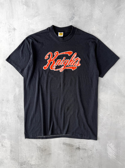 Knights Script T-Shirt 80's - Large