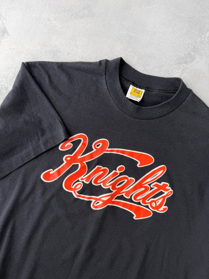 Knights Script T-Shirt 80's - Large