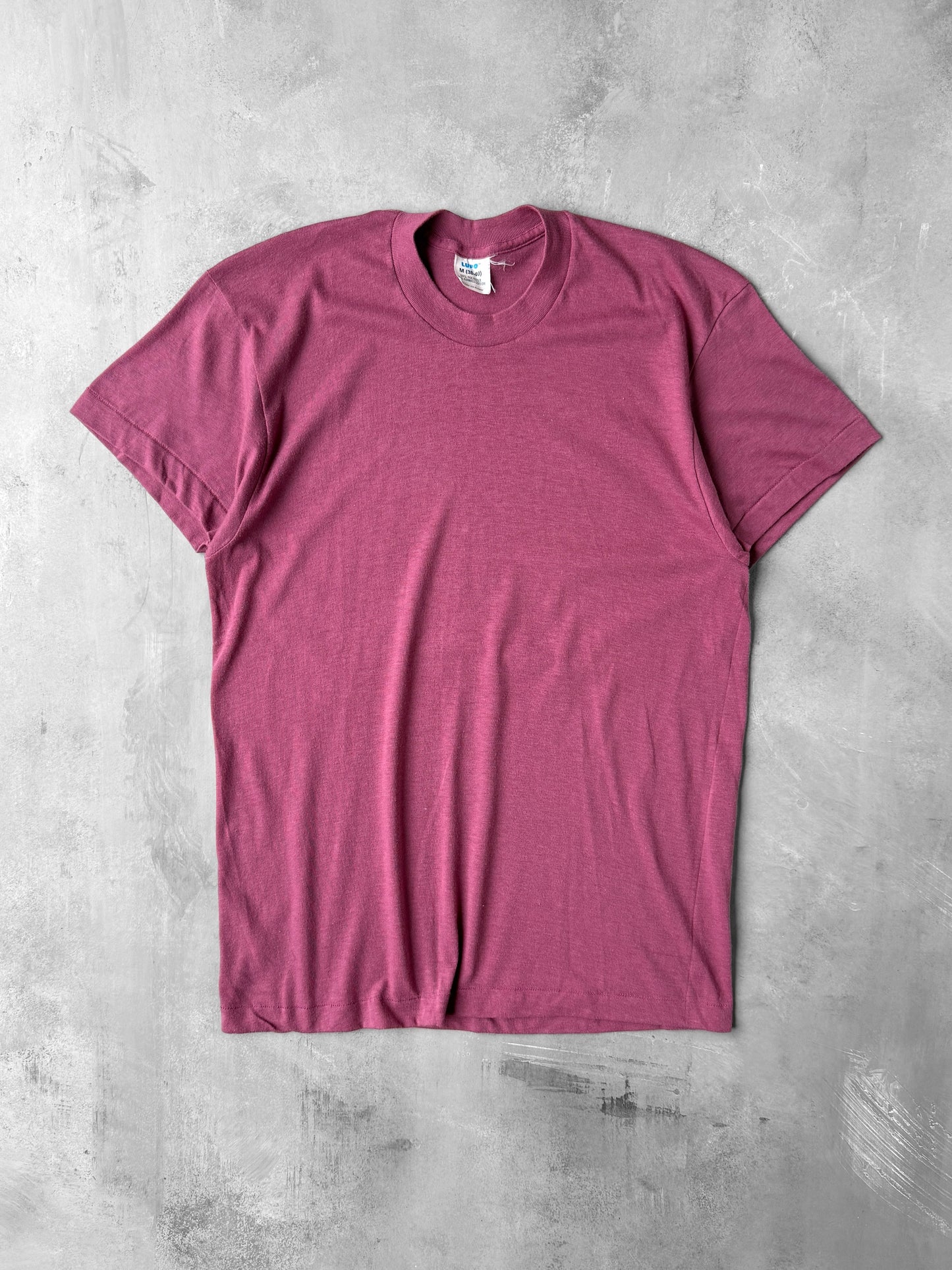 Mauve Cap Sleeve Blank T-Shirt 80's - Small