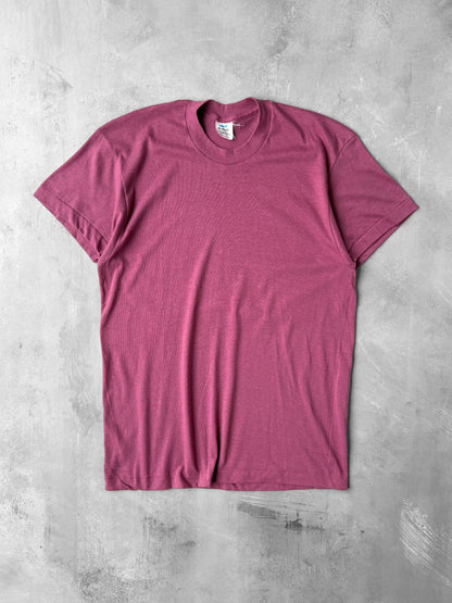 Mauve Cap Sleeve Blank T-Shirt 80's - Small