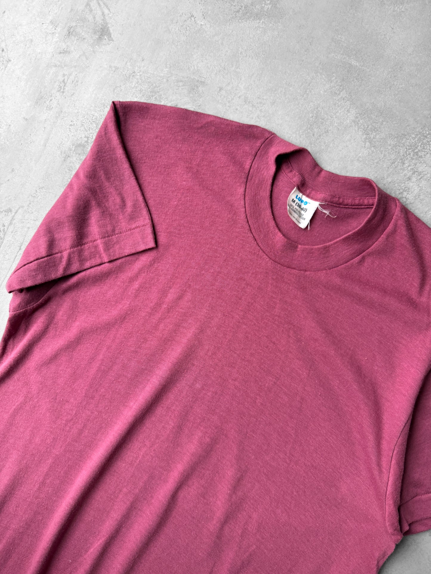 Mauve Cap Sleeve Blank T-Shirt 80's - Small