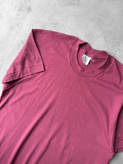 Mauve Cap Sleeve Blank T-Shirt 80's - Small