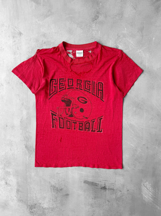 Thrashed Georgia Football T-Shirt 80's - Small
