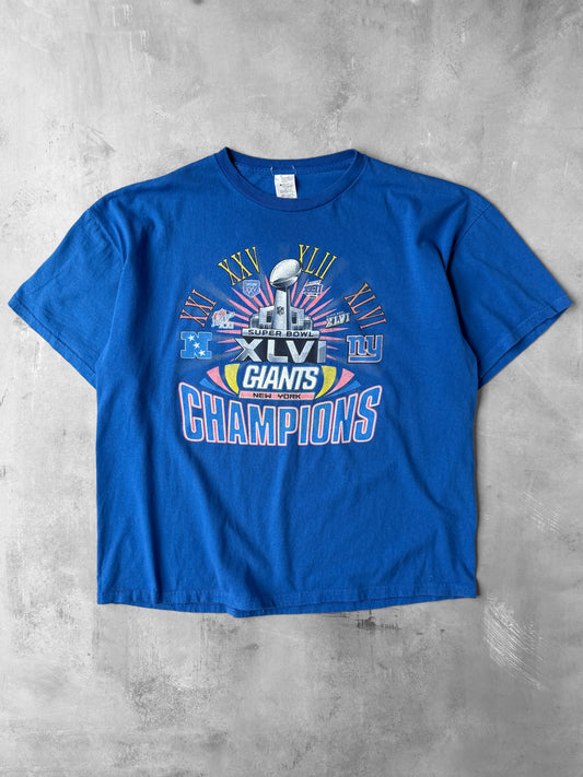New York Giants Super Bowl Bootleg T-Shirt '12 - XXL