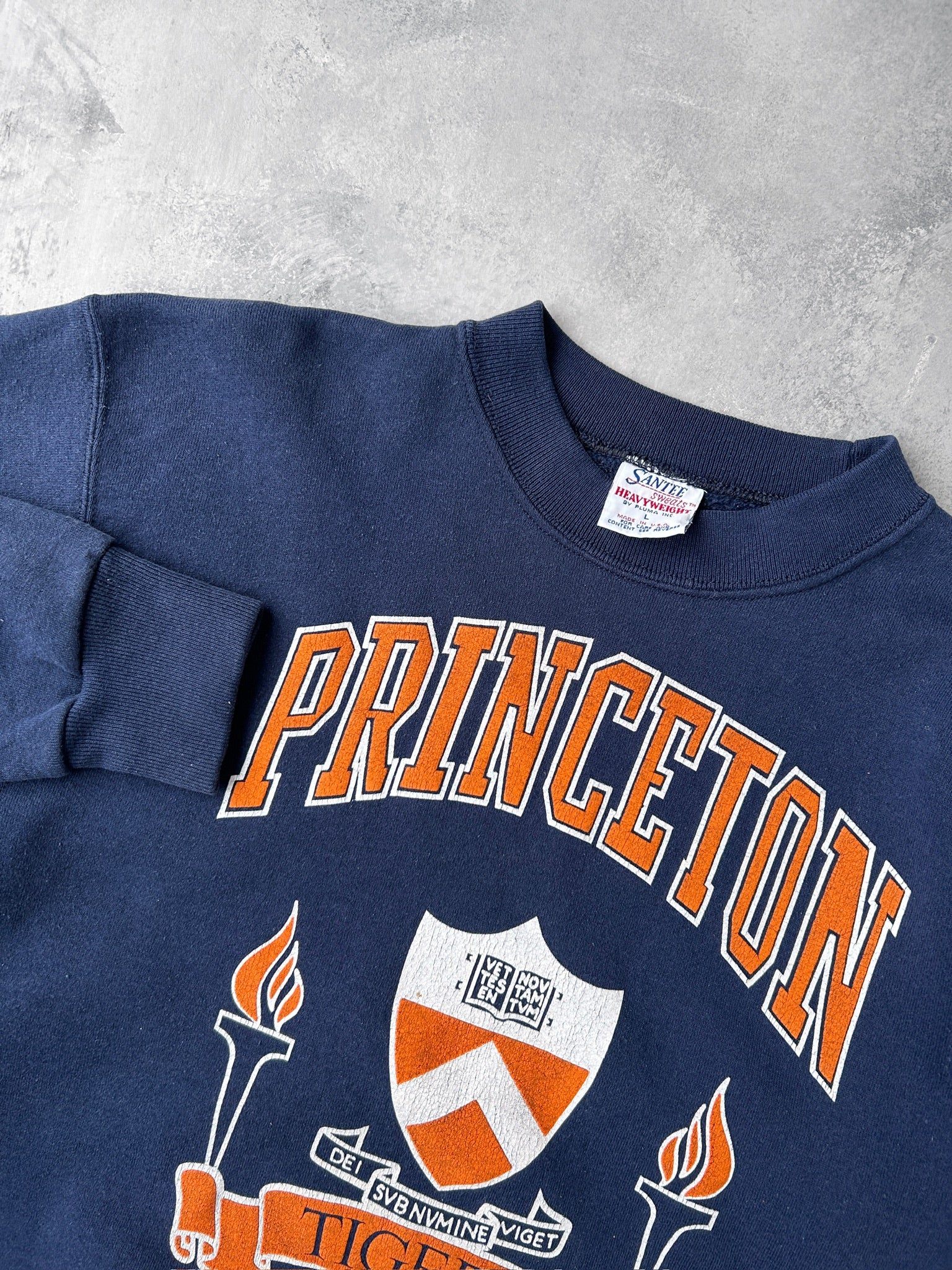 Vintage 80/90s Distressed Princeton University Crewneck deals Sz XL Bamboo Rack