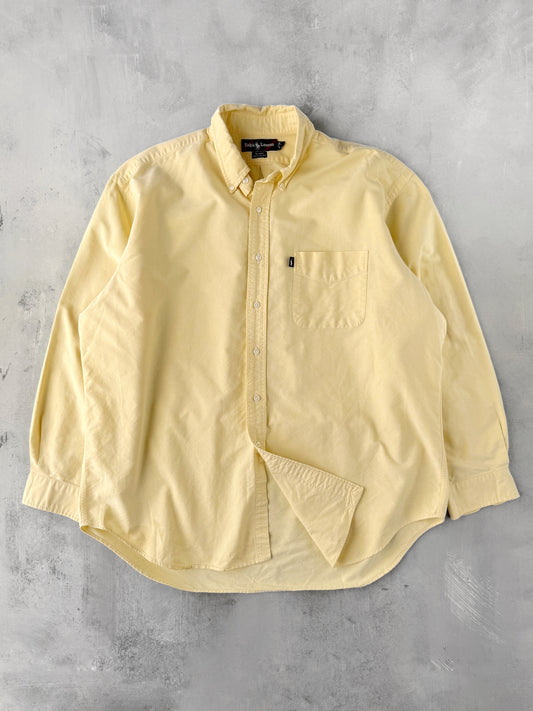 Yellow Ralph Lauren Button Up Shirt 90's - XL