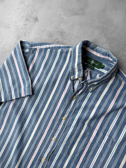 Striped Button Down Shirt 90's - Large