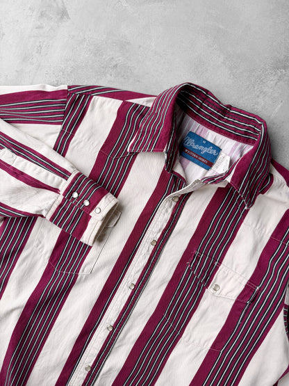 Wrangler Pearl Snap Shirt Y2K - Medium