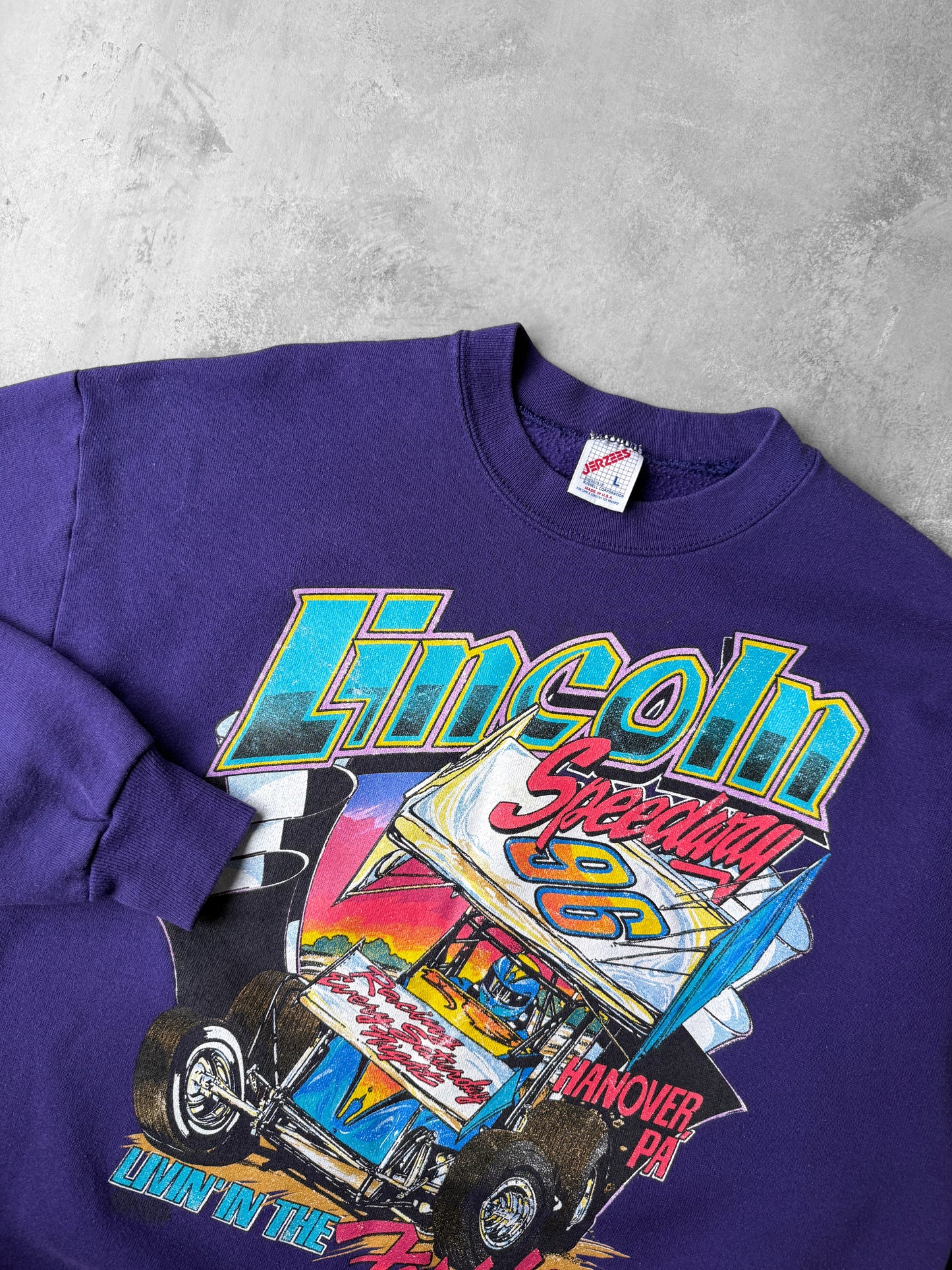 Lincoln Speedway Drag Racing Sweatshirt '96 - Medium