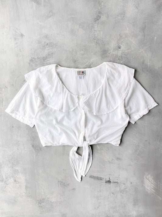 Tie Front Ruffle Top 90's - Large