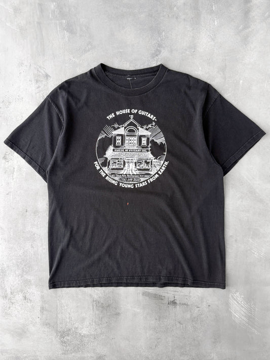Rochester House of Guitars T-Shirt Y2K - XL