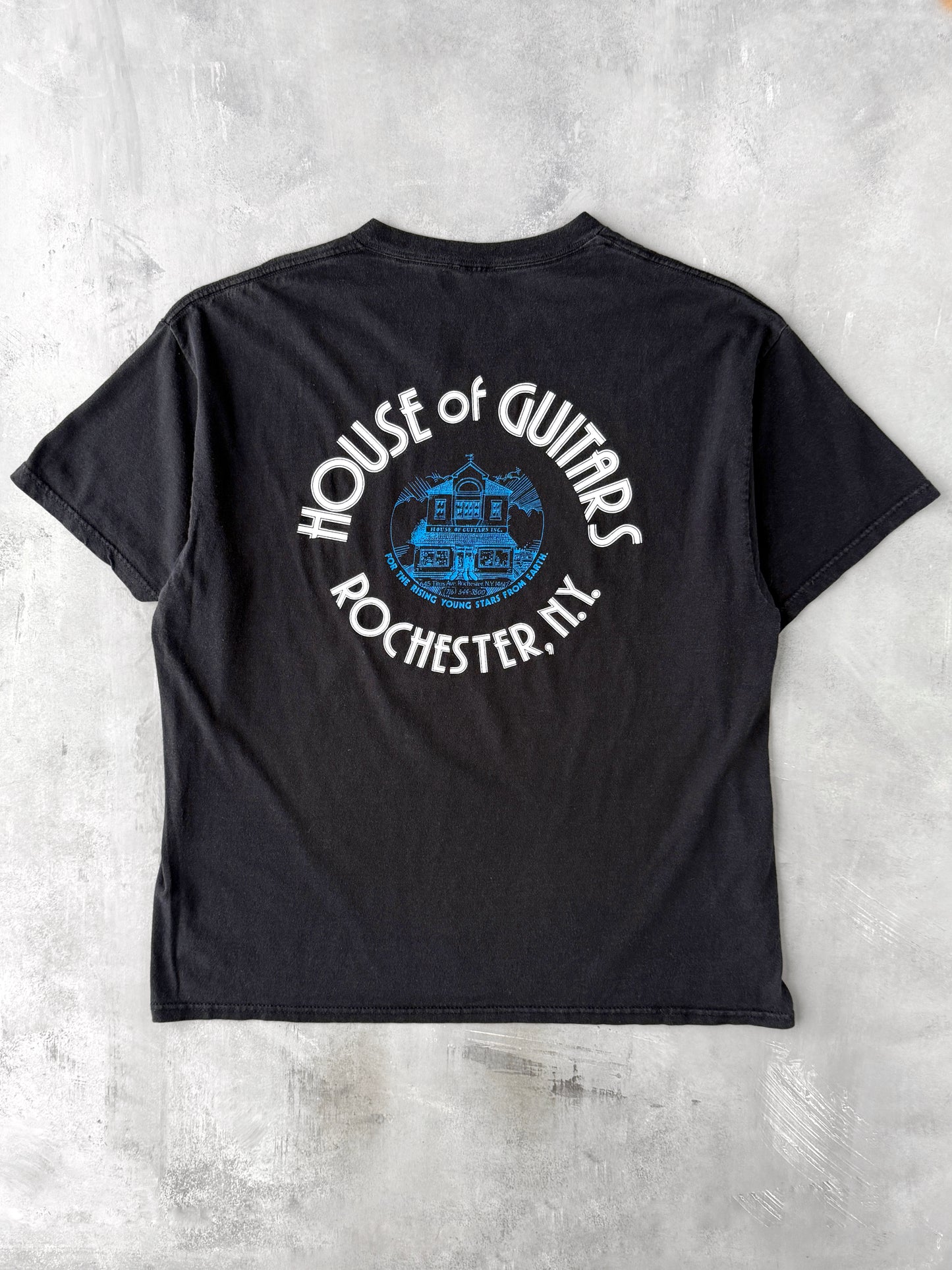 Rochester House of Guitars T-Shirt Y2K - XL