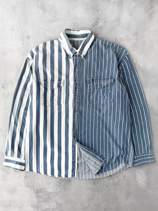Mixed Stripes Button Down Shirt 90's - XL