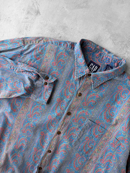 Gap Paisley Print Shirt 90's - XL