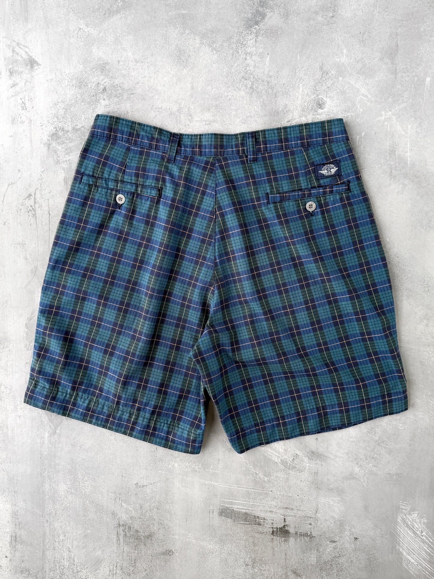 Pleated Front Plaid Shorts 80's - Size 32