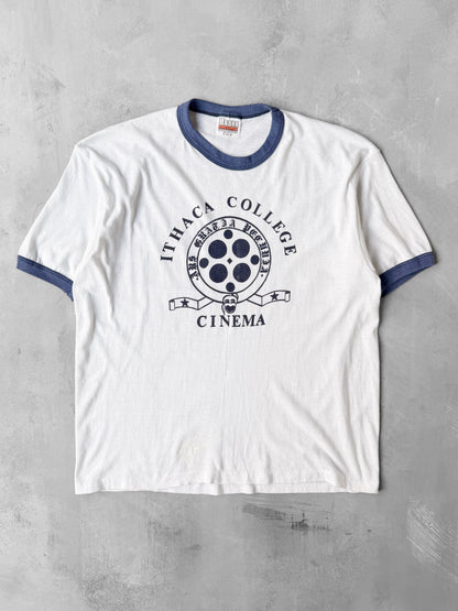Ithaca College Cinema Ringer T-Shirt 80's - Large