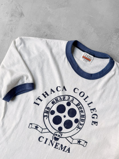 Ithaca College Cinema Ringer T-Shirt 80's - Large