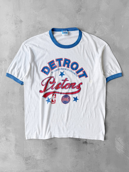 Detroit Pistons Ringer T-Shirt 80's - Large