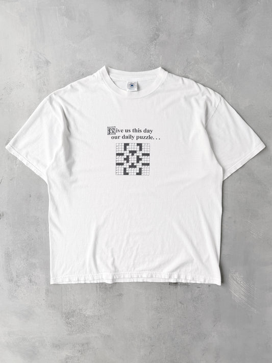 Crossword Puzzle T-Shirt Y2K - XL