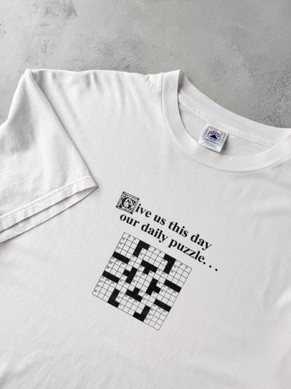 Crossword Puzzle T-Shirt Y2K - XL