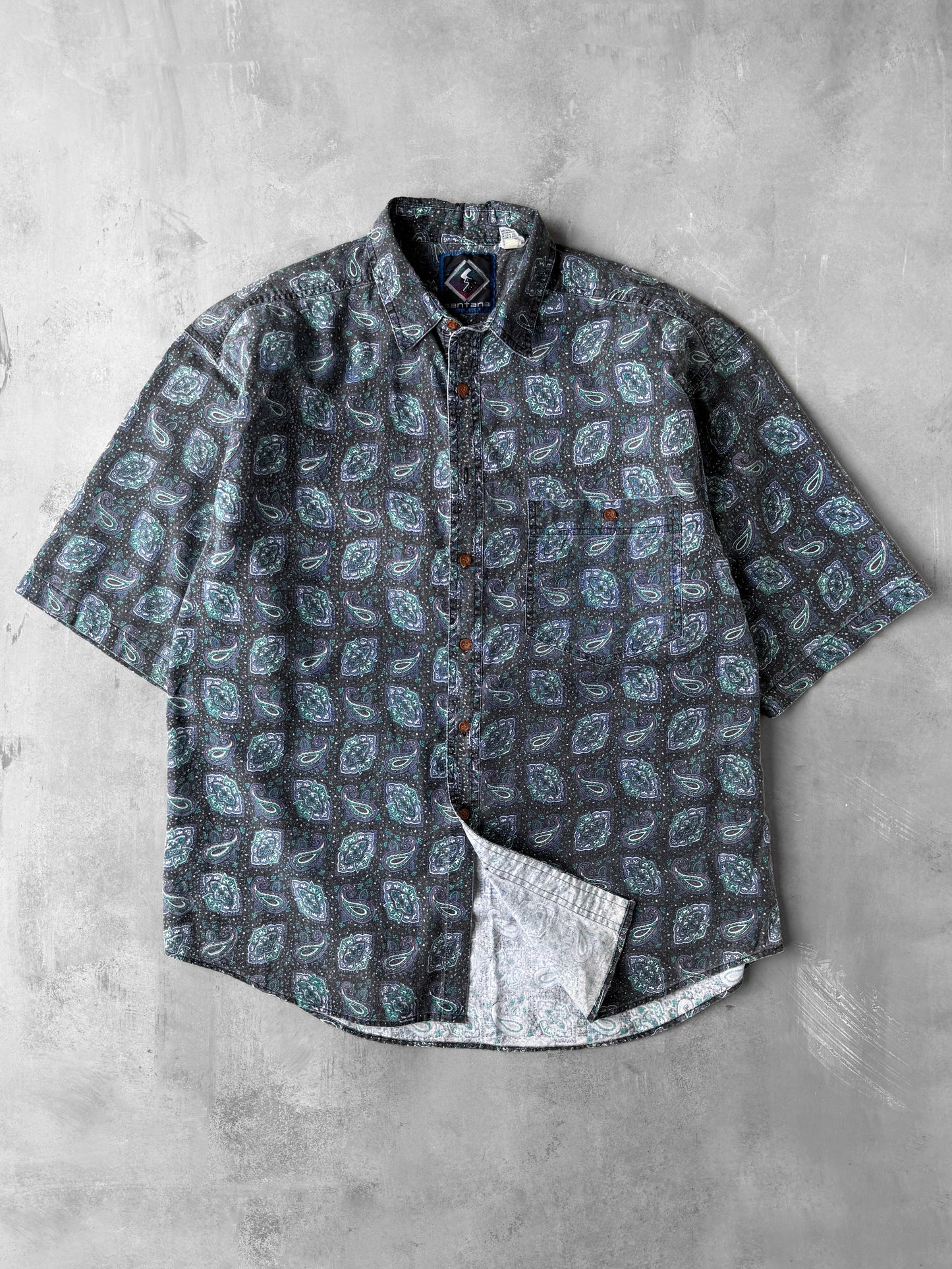 Paisley Casual Button Down Shirt 90's - XL