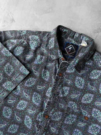 Paisley Casual Button Down Shirt 90's - XL