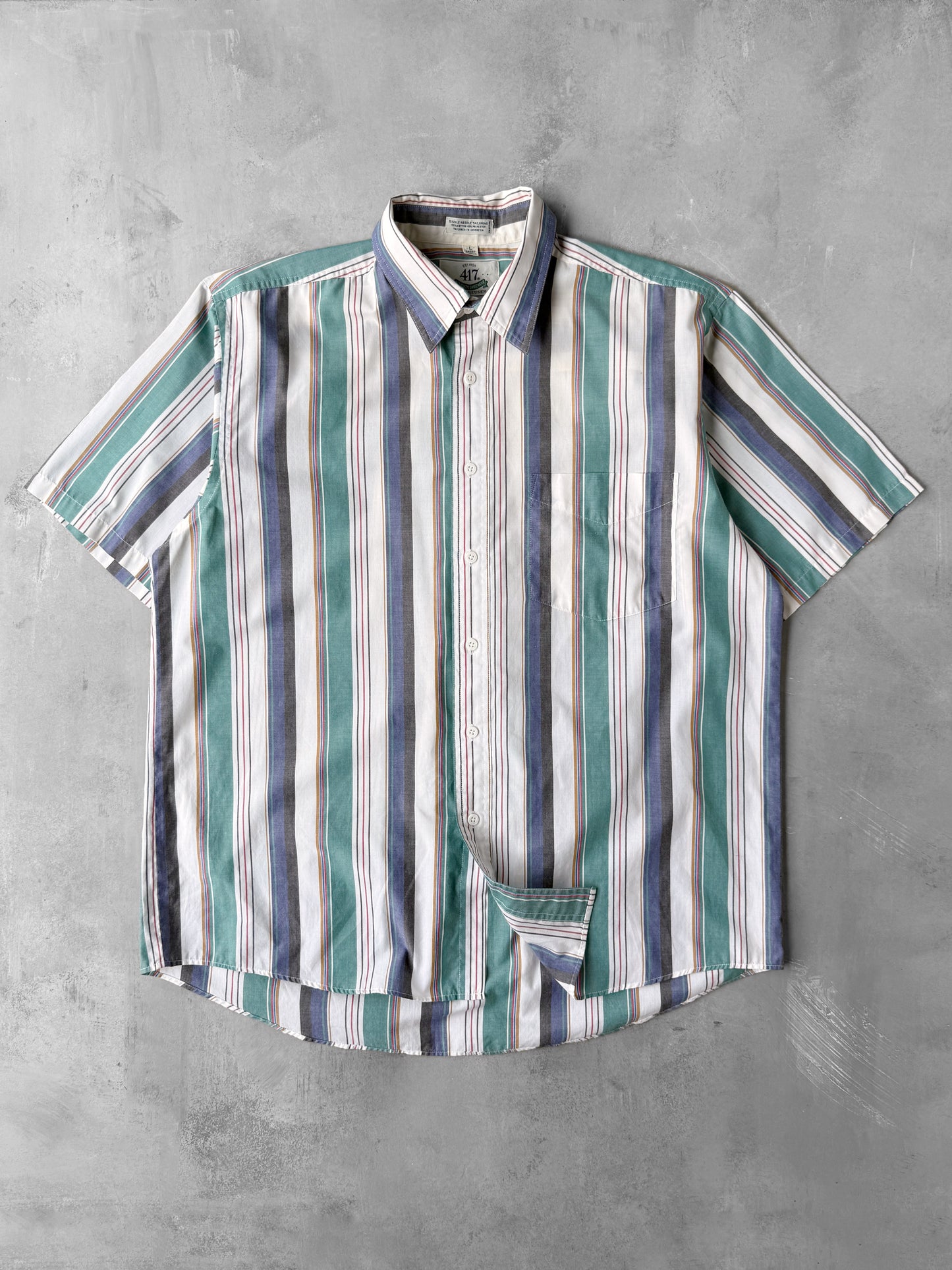 Striped Button Down Shirt 90's - Large