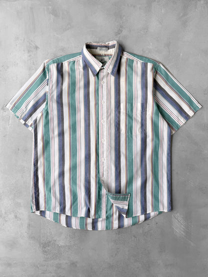 Striped Button Down Shirt 90's - Large