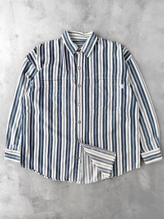 Striped Denim Shirt 90's - Large