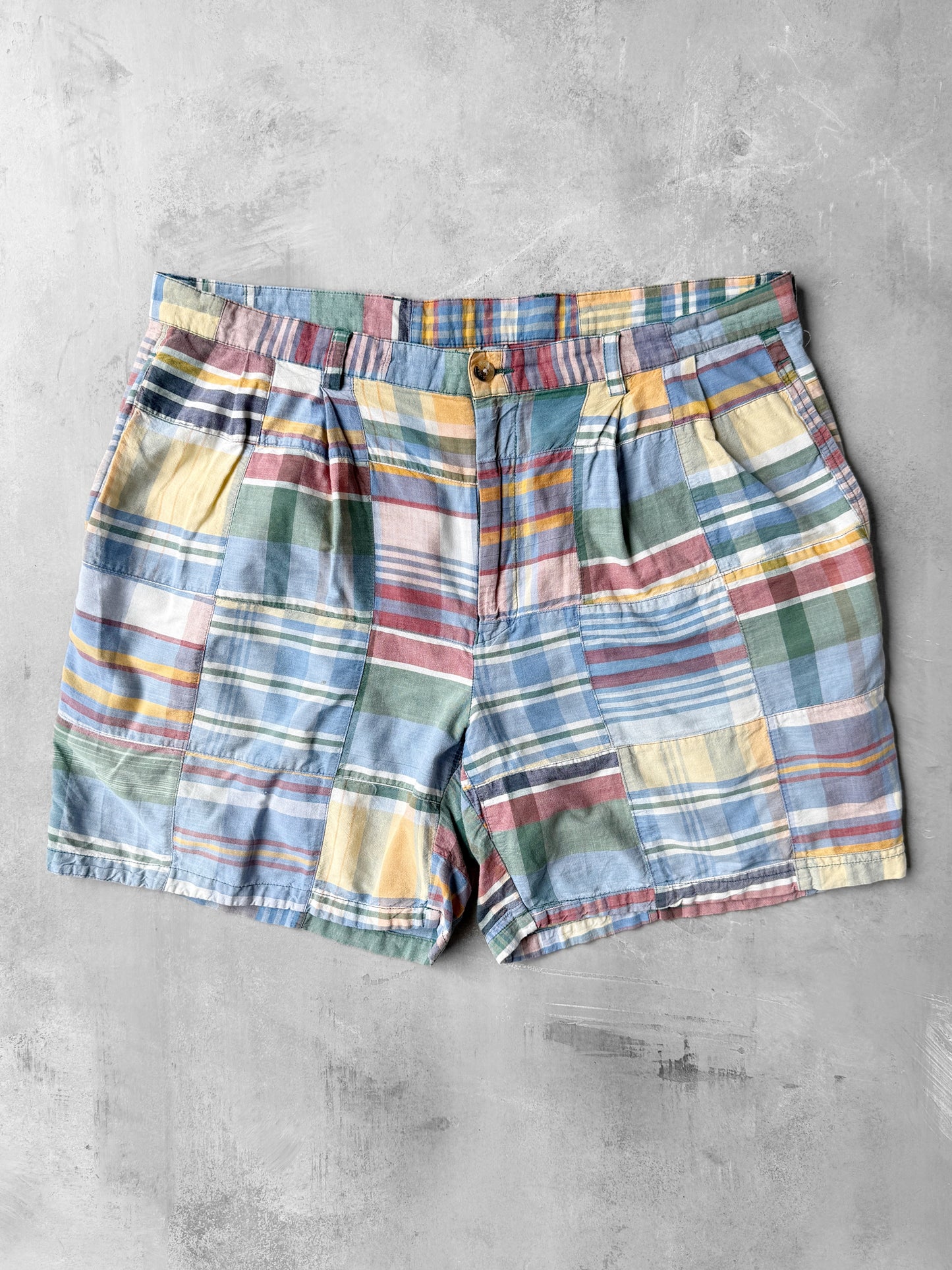 Pleated Madras Shorts Y2K - Size 38