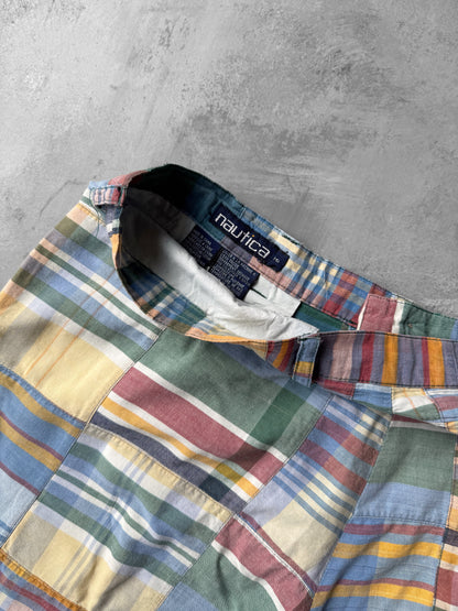 Pleated Madras Shorts Y2K - Size 38