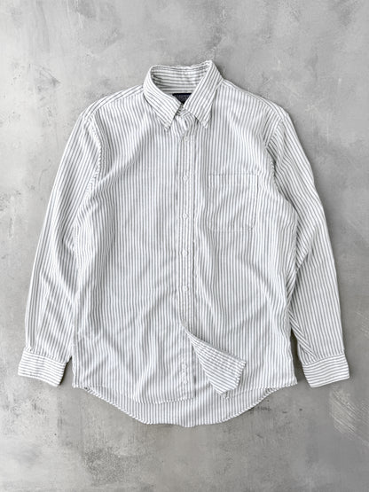 Striped Land's End Button Down Shirt 90's - Large