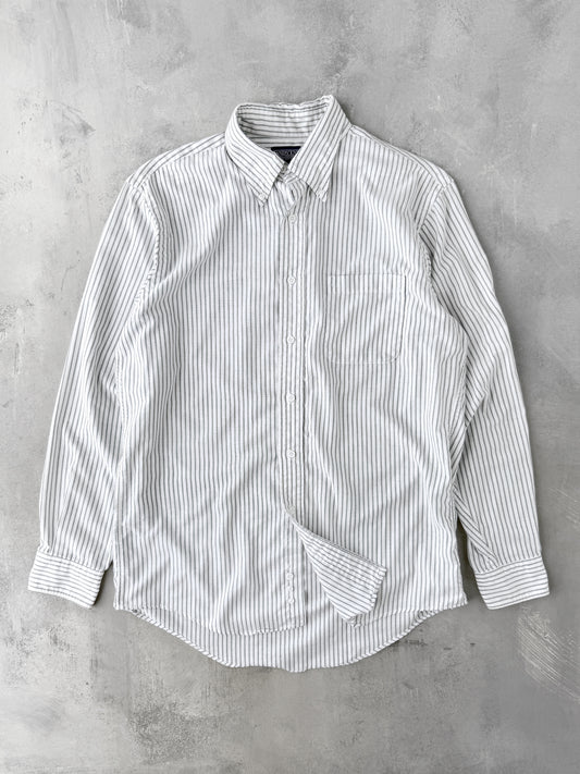 Striped Land's End Button Down Shirt 90's - Large
