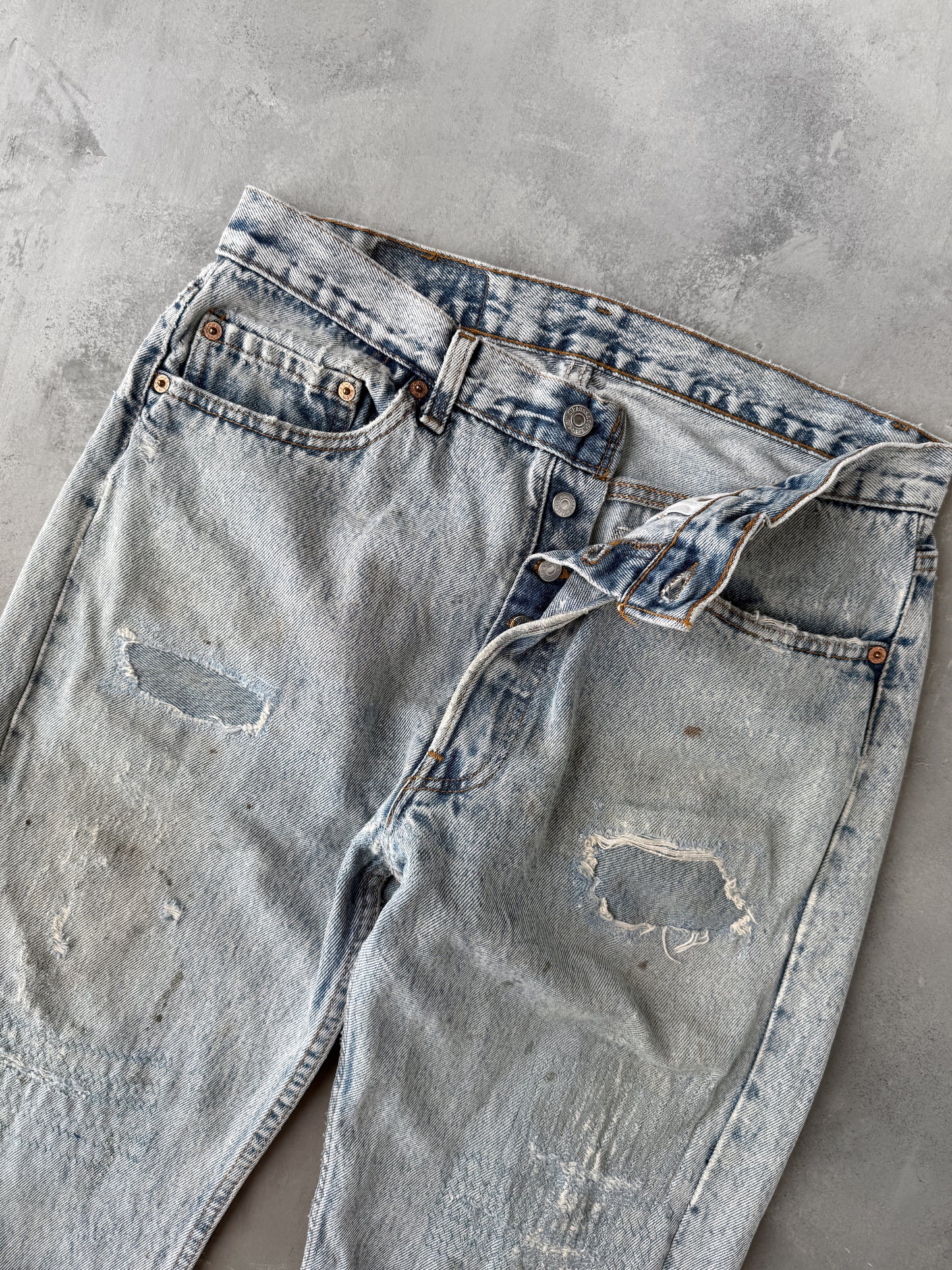 Visibly Mended Levi's 501 Jeans 90's - 30x27