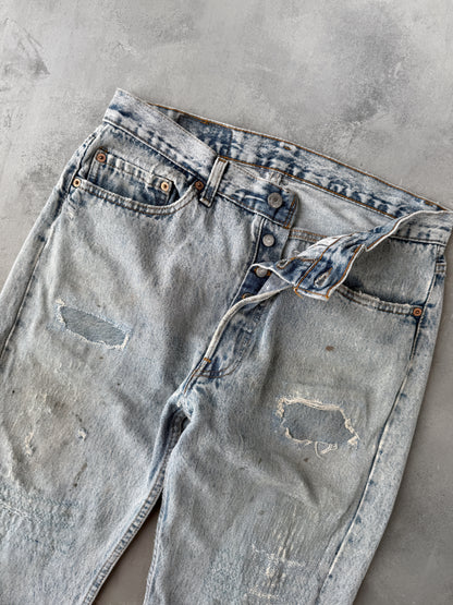 Visibly Mended Levi's 501 Jeans 90's - 30x27