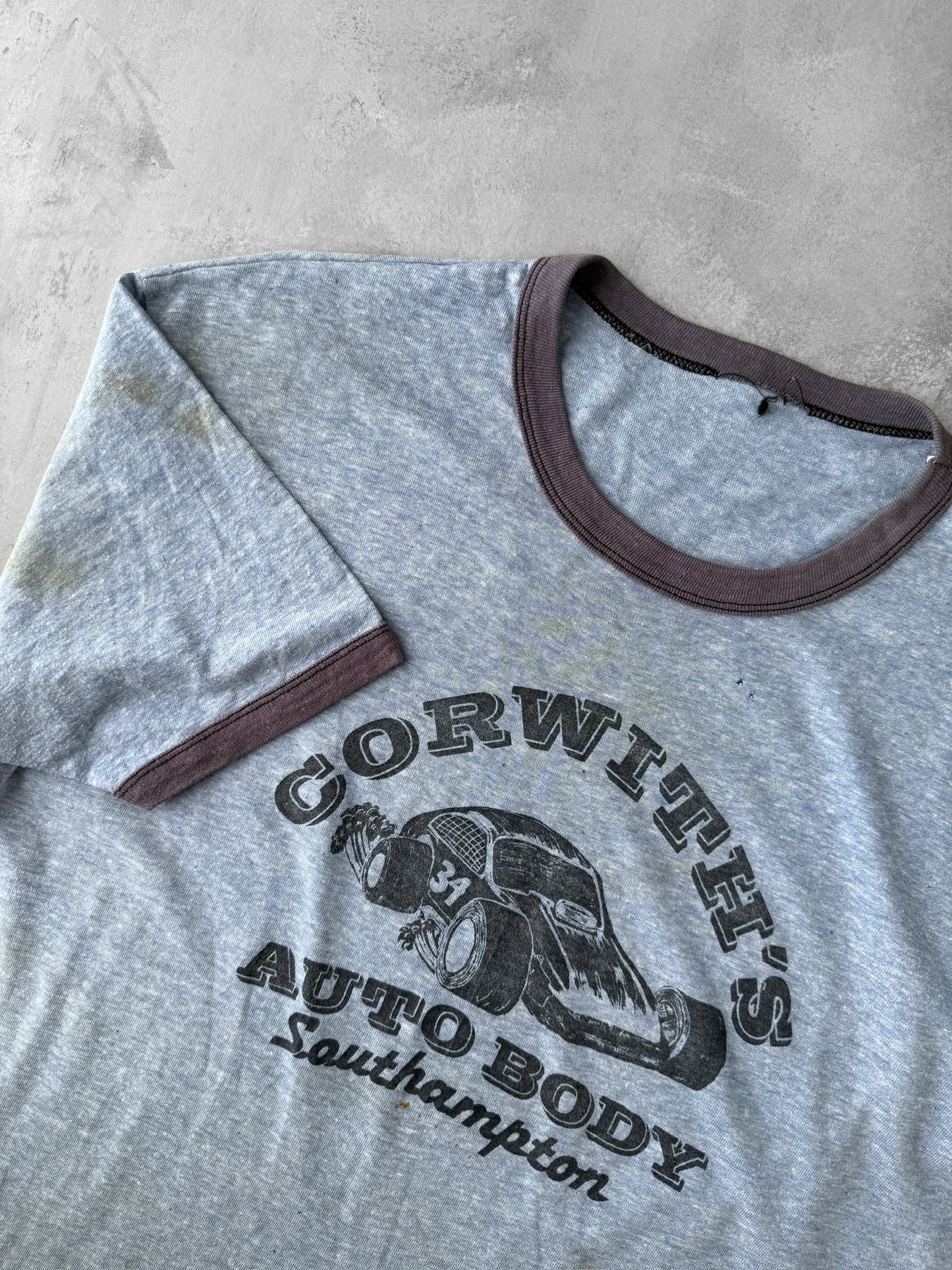 Corwith's Auto Body Ringer T-Shirt 80's - Large
